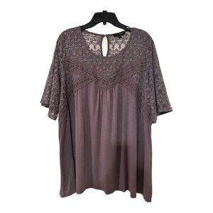 Dark gray knit and lace